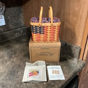 Longaberger Collectors Club Miniature Flag Basket Combo